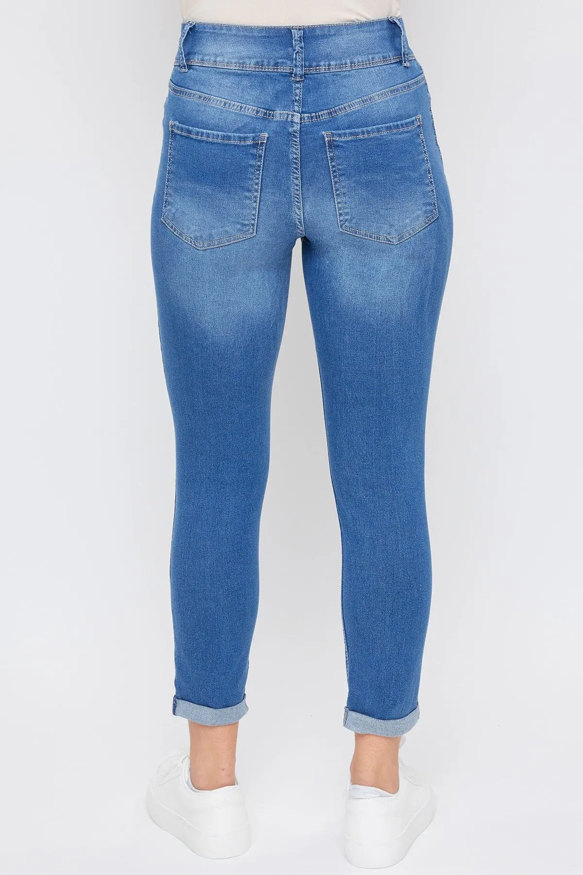 Women's Essential 2-Button Roll Cuff Ankle Jeans