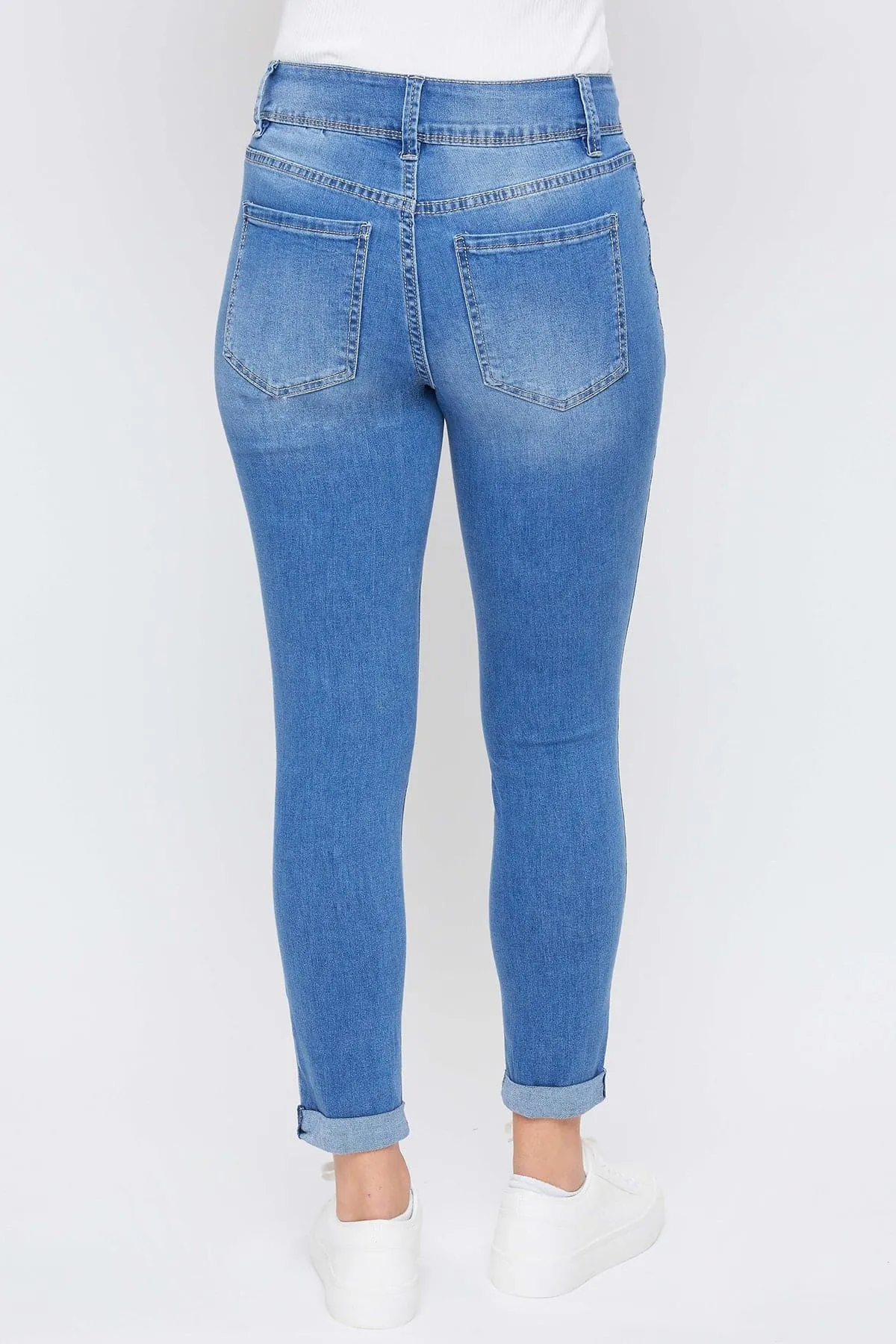 Women's Essential 2-Button Roll Cuff Ankle Jeans